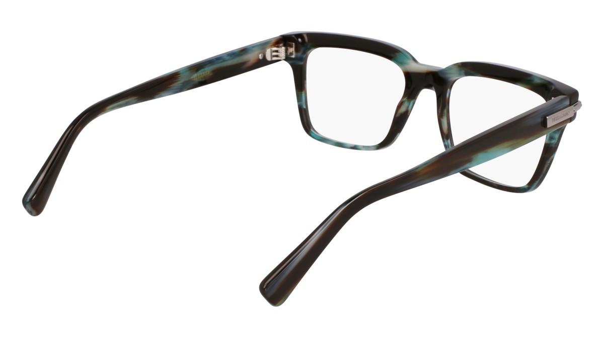 Eyeglasses Salvatore Ferragamo SF3014 (315) color striped green shape rectangle lenses color 3