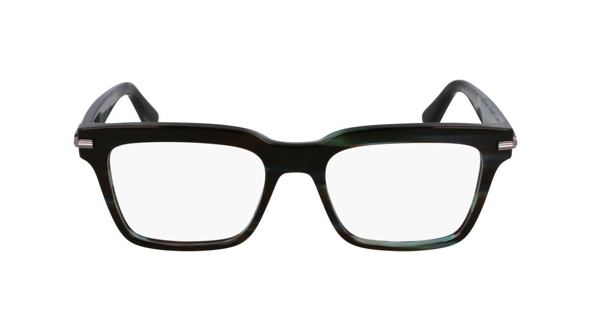 Eyeglasses Salvatore Ferragamo SF3014 (315) color striped green shape rectangle lenses color 3