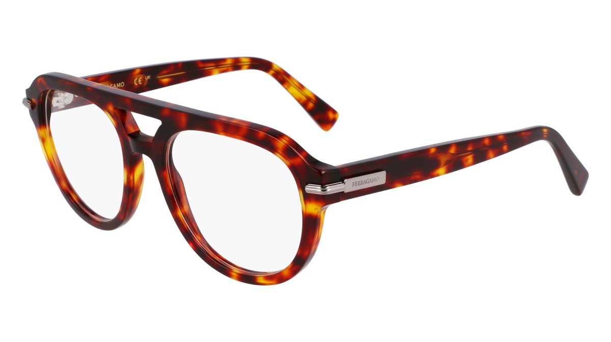 Brillen Salvatore Ferragamo SF3016 (640) farbe red tortoise form aviator gläser color 3