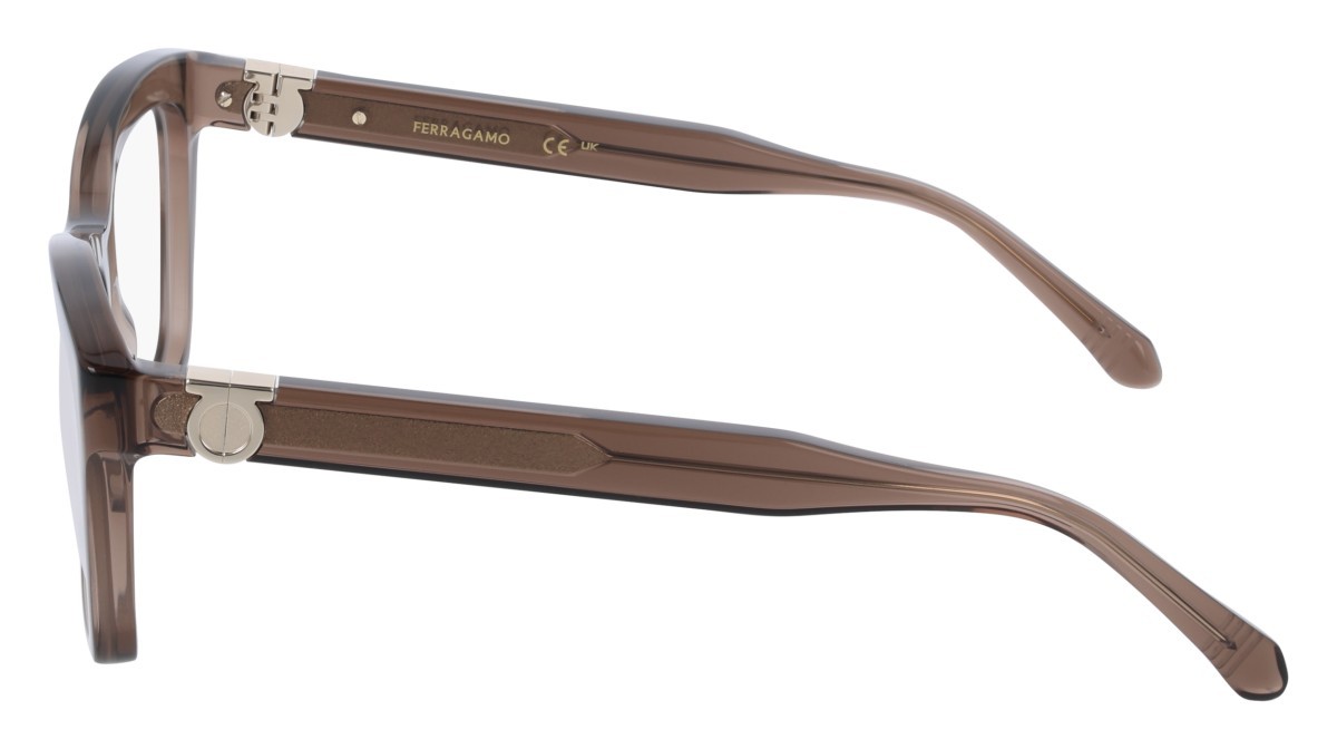 Eyeglasses Salvatore Ferragamo SF3022 (232) color transparent brown shape rectangle lenses colore - 2