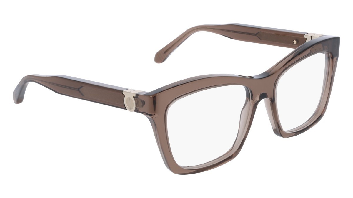 Eyeglasses Salvatore Ferragamo SF3022 (232) color transparent brown shape rectangle lenses colore - 2
