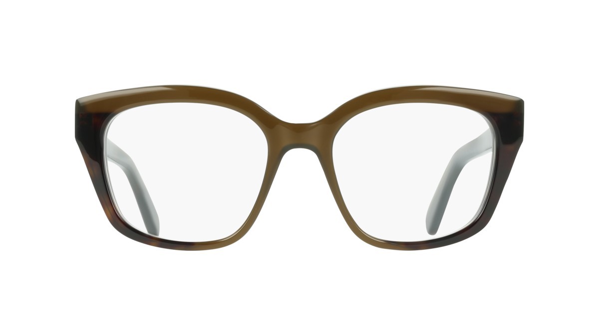 Eyeglasses Salvatore Ferragamo SF3023 (338) color opaline khaki/dark tortoise shape rectangle lenses colore - 2