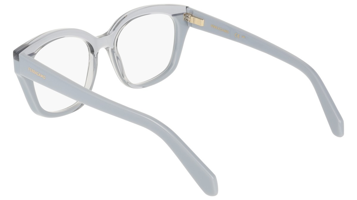 Eyeglasses Salvatore Ferragamo SF3023 (454) color transparent azure/azure shape rectangle lenses colore - 3