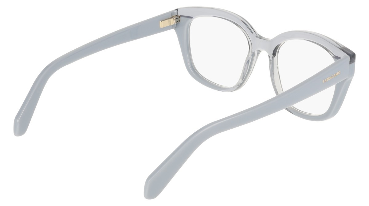 Eyeglasses Salvatore Ferragamo SF3023 (454) color transparent azure/azure shape rectangle lenses colore - 3