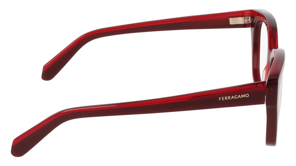 Eyeglasses Salvatore Ferragamo SF3023 (613) color transparent red/dark red shape rectangle lenses colore - 4