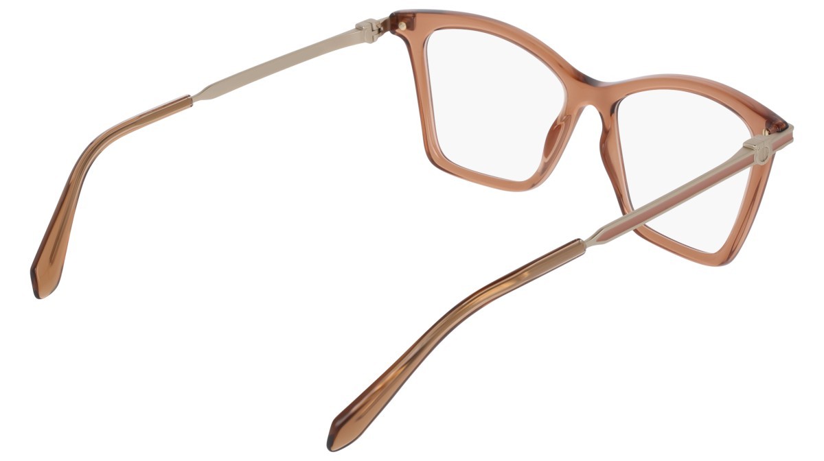 Eyeglasses Salvatore Ferragamo SF3024 (232) color transparent brown shape cat eye lenses colore - 2