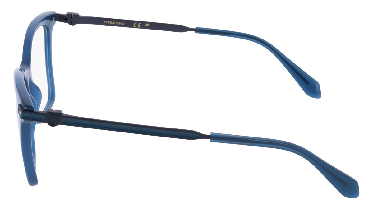 Eyeglasses Salvatore Ferragamo SF3024 (423) color opaline blue shape cat eye lenses colore - 4