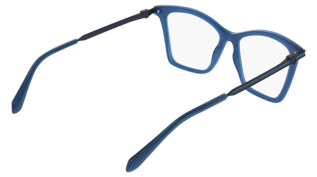 Eyeglasses Salvatore Ferragamo SF3024 (423) color opaline blue shape cat eye lenses colore - 4