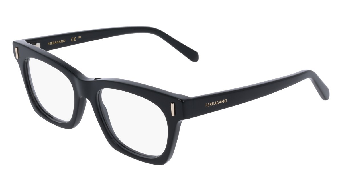 Eyeglasses Salvatore Ferragamo SF3025 (001) color black shape rectangle lenses colore - 1
