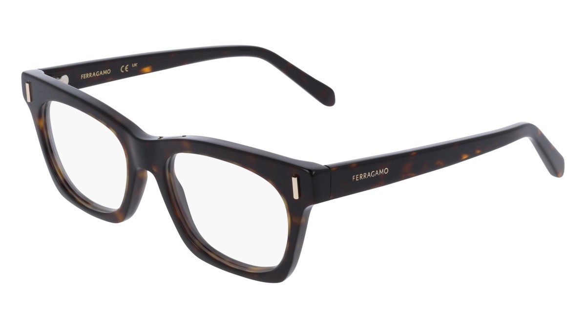 Eyeglasses Salvatore Ferragamo SF3025 (242) color dark tortoise shape rectangle lenses colore - 2