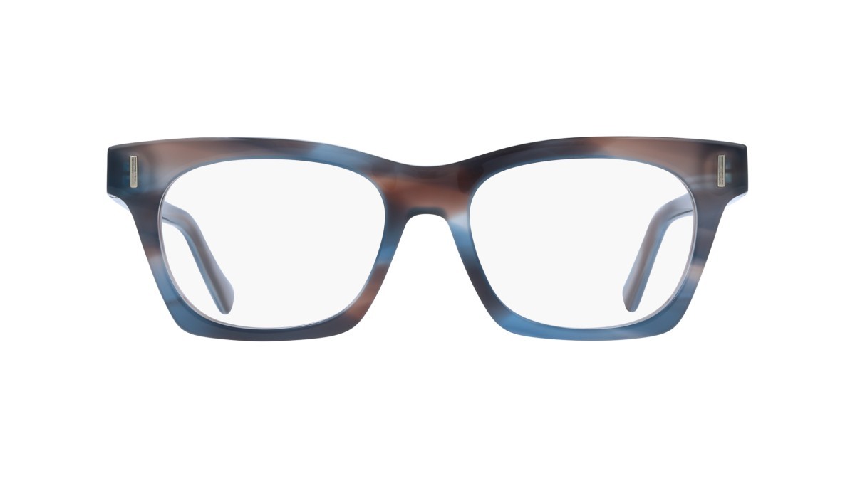Eyeglasses Salvatore Ferragamo SF3025 (314) color striped sand blue shape rectangle lenses colore - 3