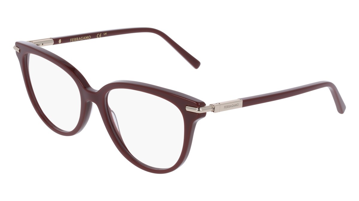 Eyeglasses Salvatore Ferragamo SF3026 (606) color burgundy shape butterfly 