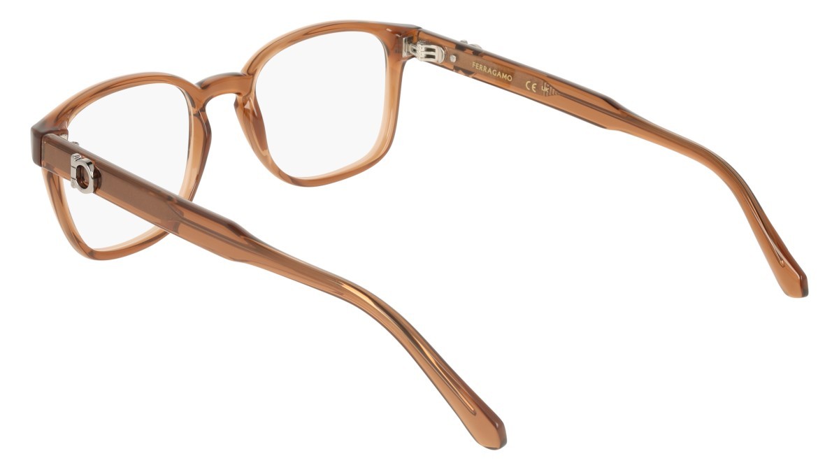 Eyeglasses Salvatore Ferragamo SF3027E (232) color transparent brown shape pantos lenses colore - 2