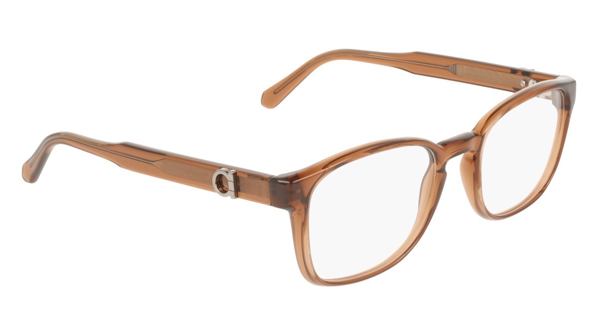 Eyeglasses Salvatore Ferragamo SF3027E (232) color transparent brown shape pantos lenses colore - 2