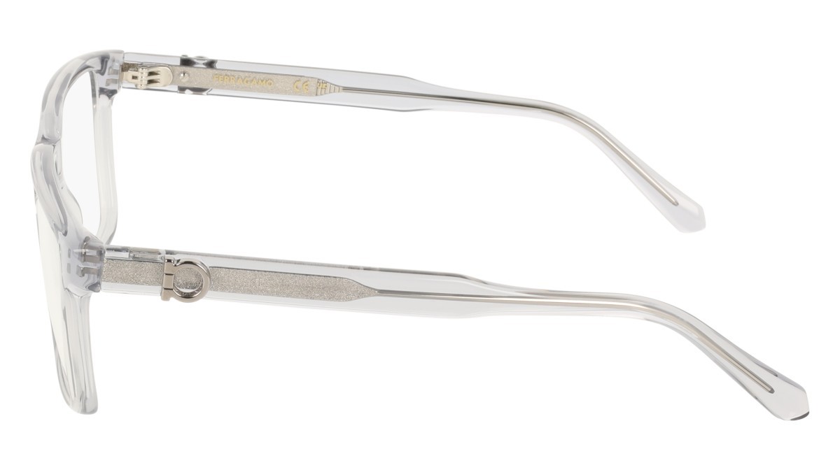 Eyeglasses Salvatore Ferragamo SF3028E (020) color transparent grey shape rectangle lenses colore - 2