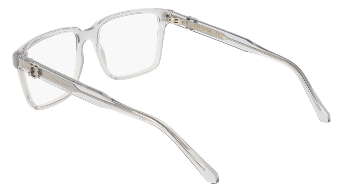 Eyeglasses Salvatore Ferragamo SF3028E (020) color transparent grey shape rectangle lenses colore - 2