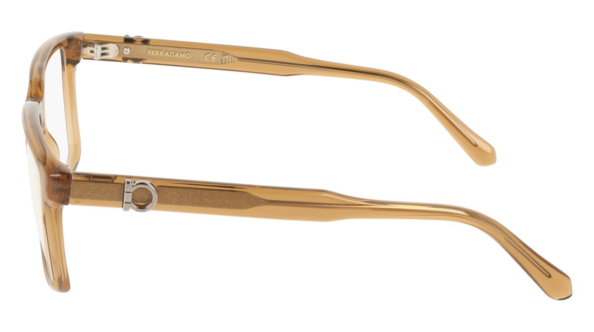 Eyeglasses Salvatore Ferragamo SF3028E (278) color transparent sand shape rectangle lenses colore - 4