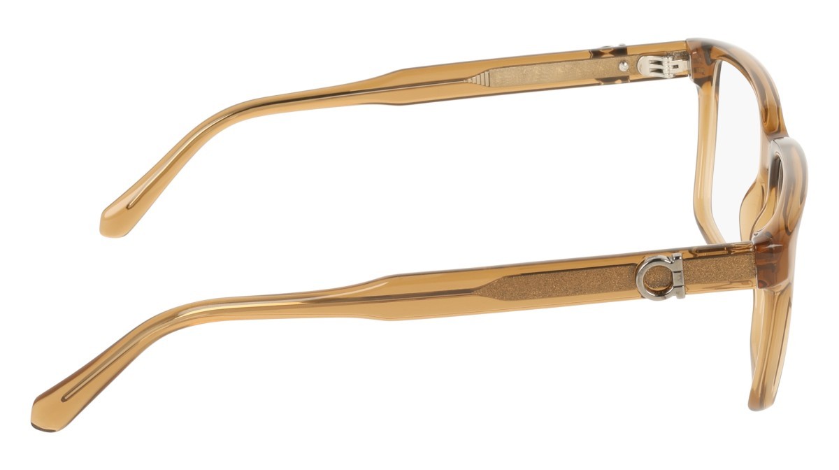 Eyeglasses Salvatore Ferragamo SF3028E (278) color transparent sand shape rectangle lenses colore - 4