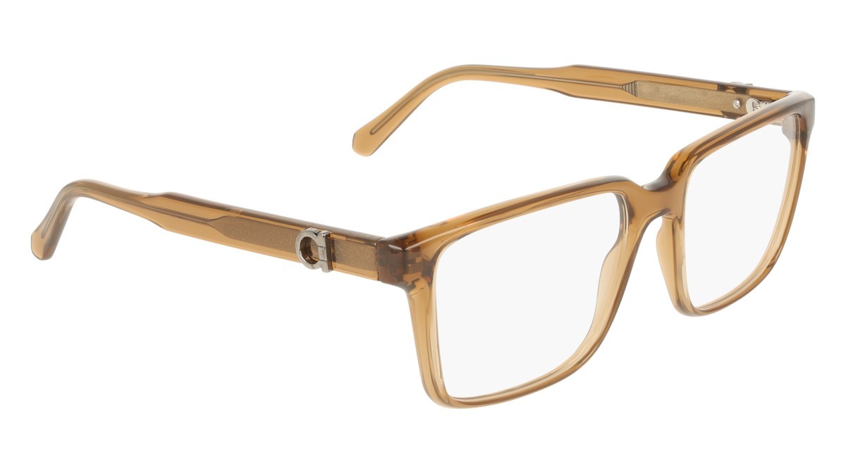 Eyeglasses Salvatore Ferragamo SF3028E (278) color transparent sand shape rectangle lenses colore - 4
