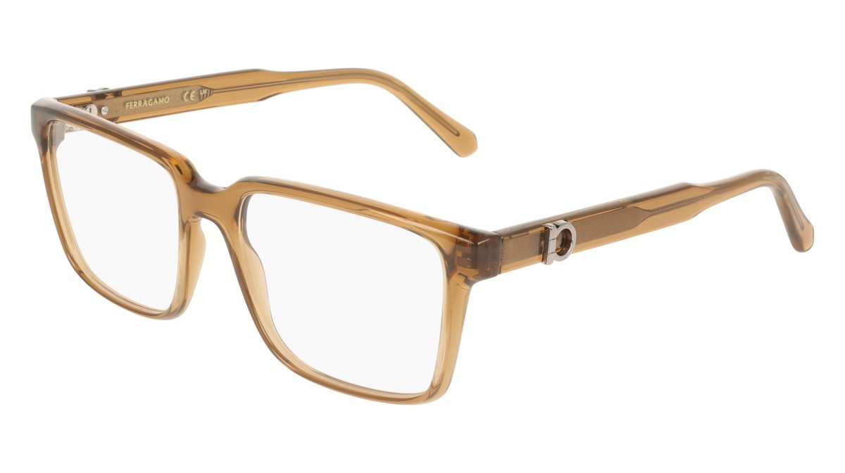 Eyeglasses Salvatore Ferragamo SF3028E (278) color transparent sand shape rectangle lenses colore - 4