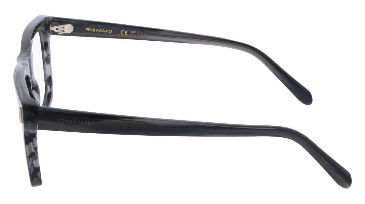 Eyeglasses Salvatore Ferragamo SF3029 (014) color striped grey shape rectangle lenses colore - 2