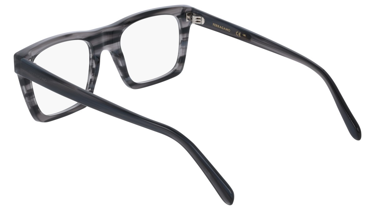 Eyeglasses Salvatore Ferragamo SF3029 (014) color striped grey shape rectangle lenses colore - 2