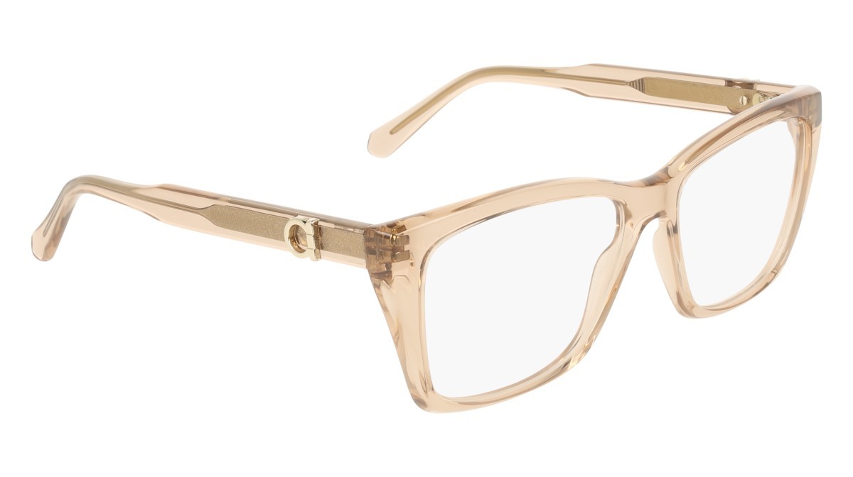 Brillen Salvatore Ferragamo SF3030E (259) farbe transparent beige form rechteckig gläser colore - 2