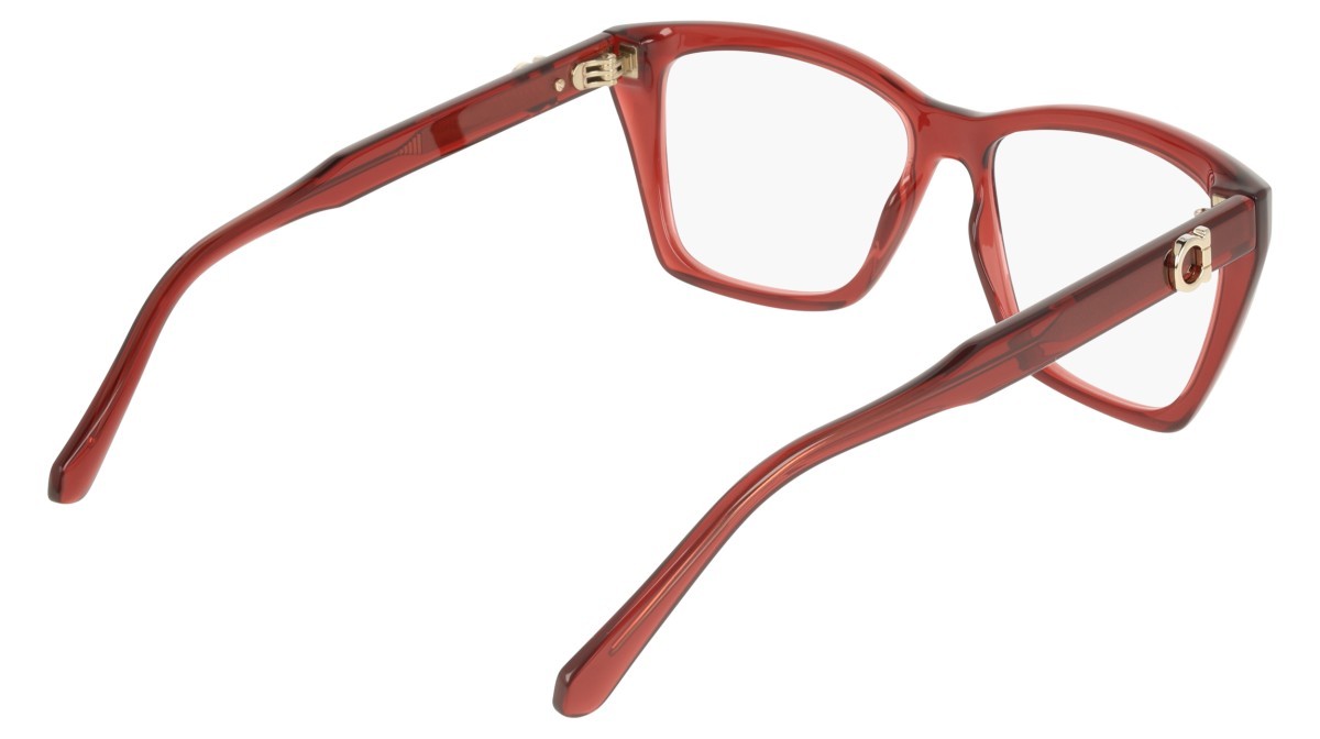 Eyeglasses Salvatore Ferragamo SF3030E (616) color transparent red shape rectangle lenses colore - 4