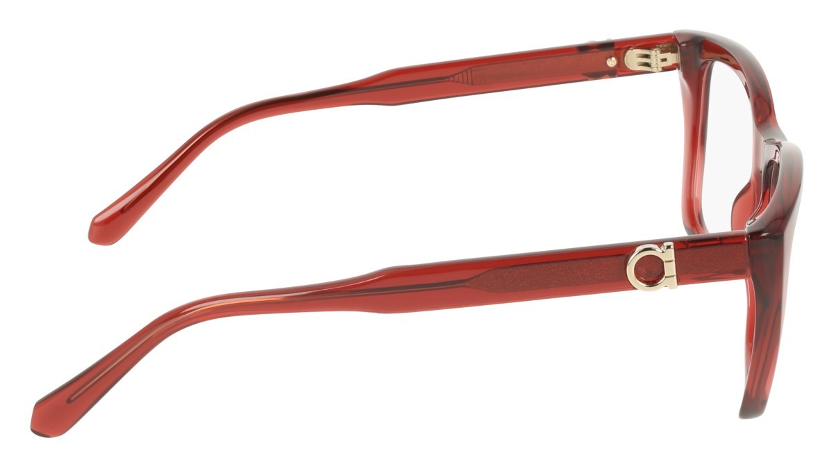 Eyeglasses Salvatore Ferragamo SF3030E (616) color transparent red shape rectangle lenses colore - 4
