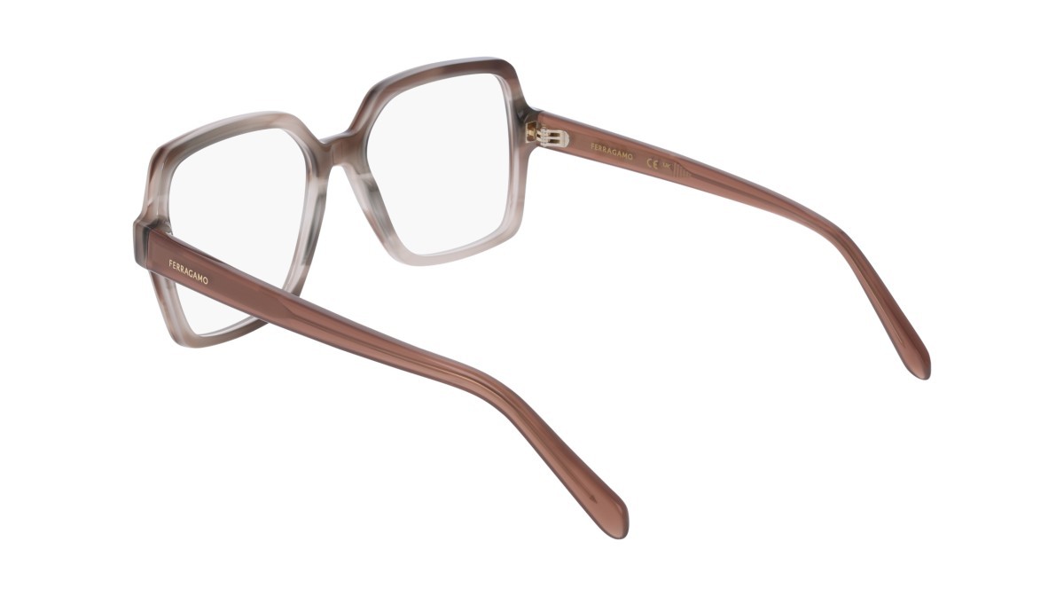 Brillen Salvatore Ferragamo SF3031 (013) farbe striped taupe nude form quadratisch gläser colore - 3