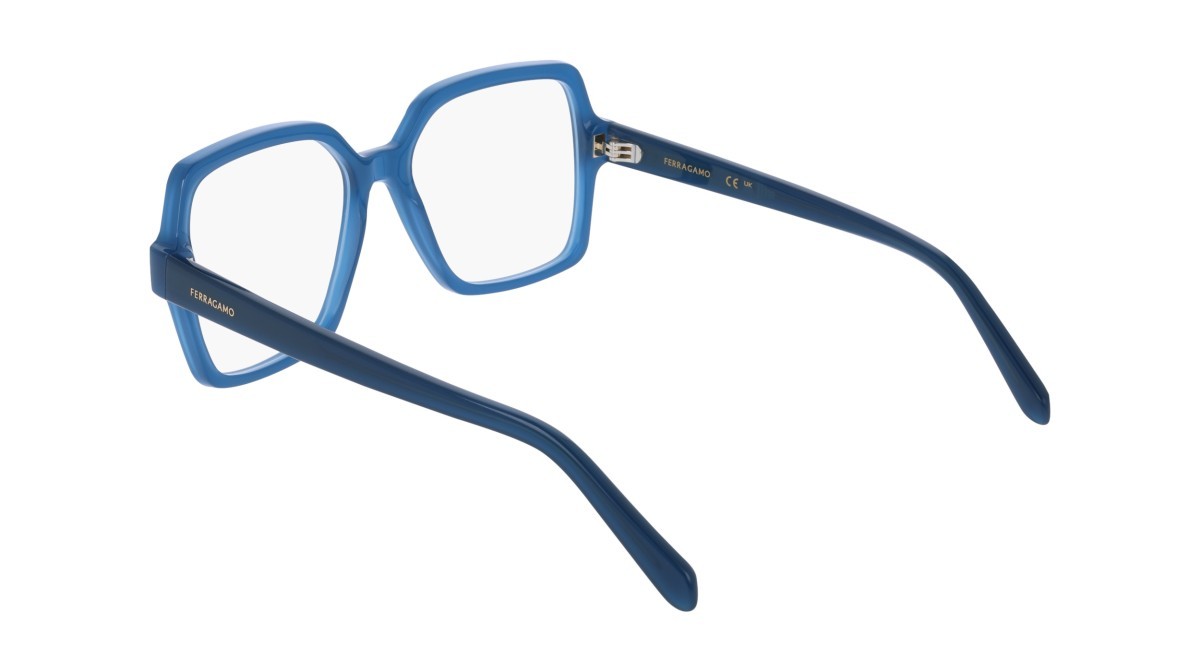 Eyeglasses Salvatore Ferragamo SF3031 (423) color opaline blue shape square lenses colore - 4
