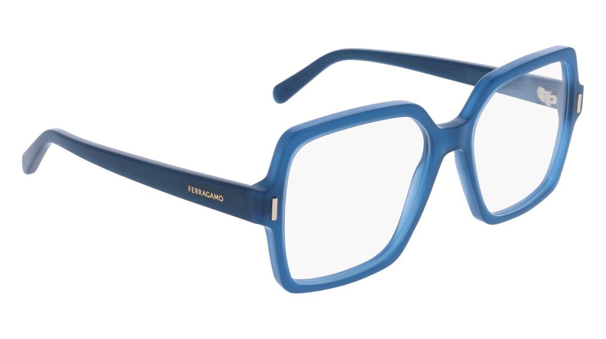 Eyeglasses Salvatore Ferragamo SF3031 (423) color opaline blue shape square lenses colore - 4