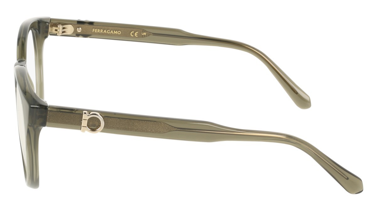 Eyeglasses Salvatore Ferragamo SF3032E (320) color transparent khaki shape pantos 