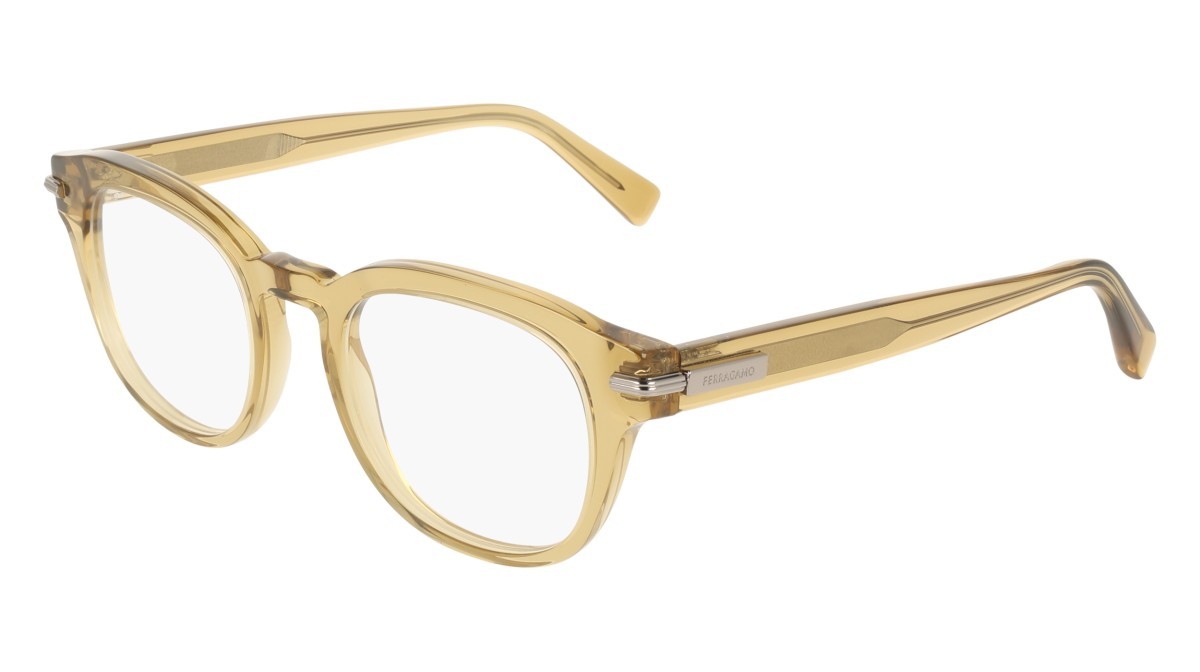 Eyeglasses Salvatore Ferragamo SF3033 (321) color transparent olive shape pantos lenses colore - 4