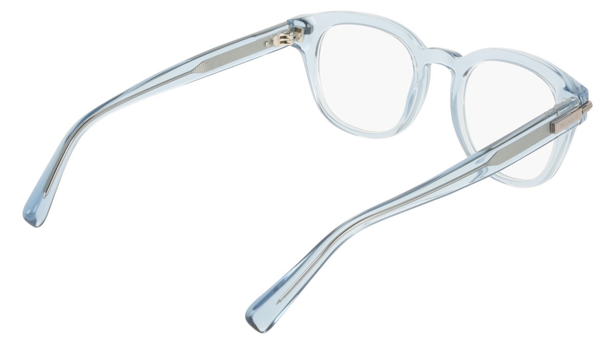 Eyeglasses Salvatore Ferragamo SF3033 (450) color transparent azure shape pantos lenses colore - 3