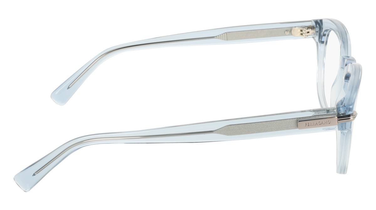 Eyeglasses Salvatore Ferragamo SF3033 (450) color transparent azure shape pantos lenses colore - 3