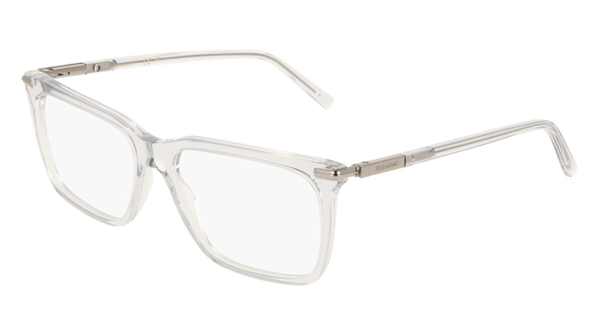 Eyeglasses Salvatore Ferragamo SF3037 (050) color light crystal grey shape rectangle 