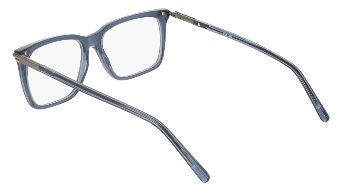 Eyeglasses Salvatore Ferragamo SF3037 (432) color transparent blue shape rectangle 