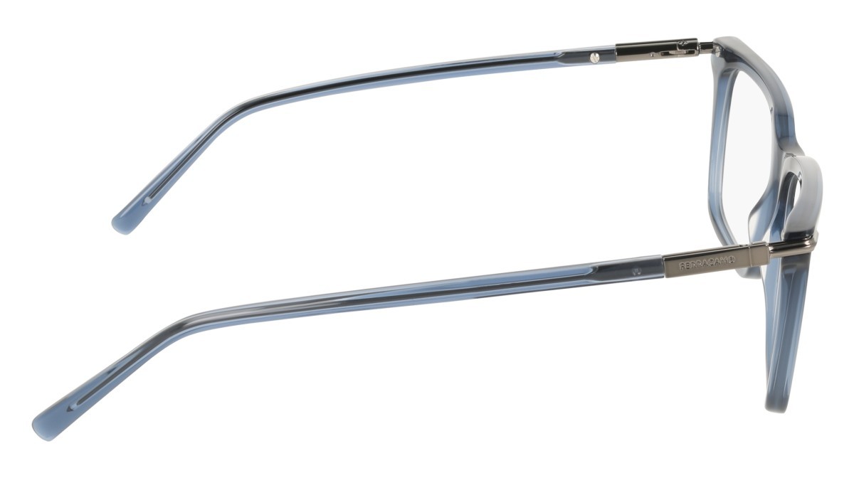 Eyeglasses Salvatore Ferragamo SF3037 (432) color transparent blue shape rectangle 