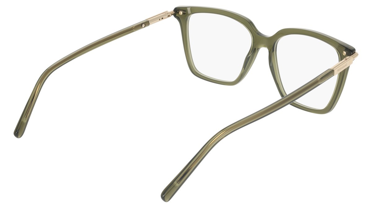Eyeglasses Salvatore Ferragamo SF3038 (317) color transparent green shape rectangle 