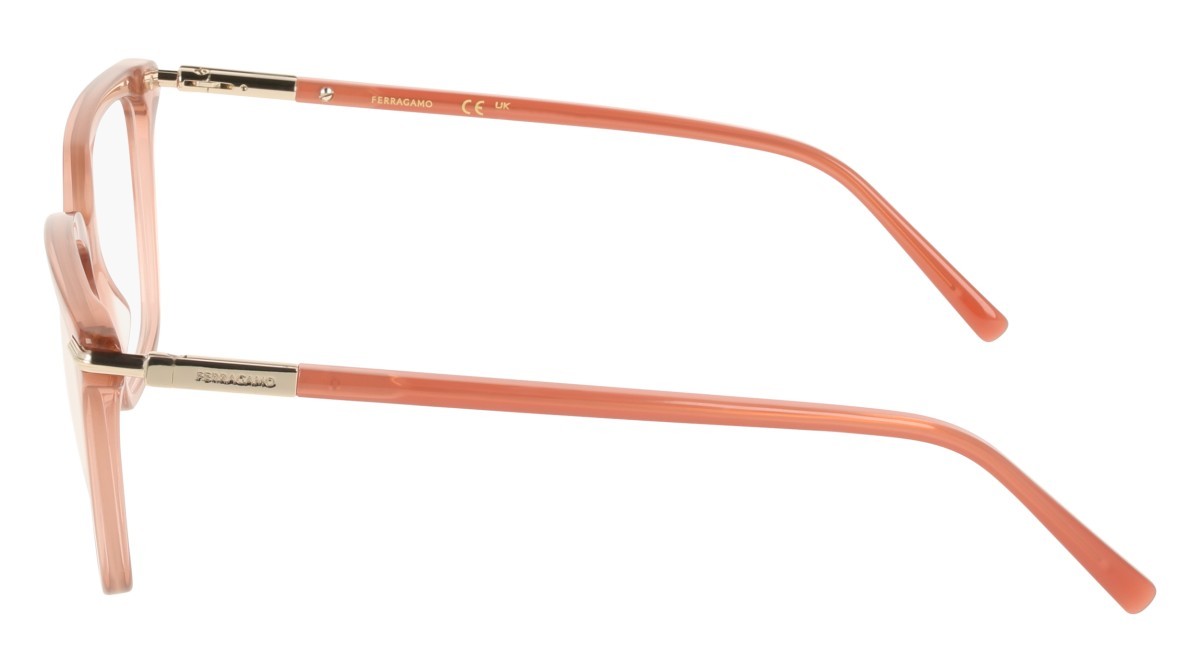Eyeglasses Salvatore Ferragamo SF3038 (667) color transparent rose shape rectangle 