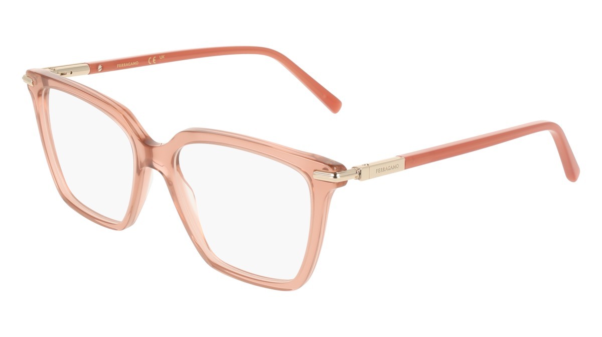Eyeglasses Salvatore Ferragamo SF3038 (667) color transparent rose shape rectangle 