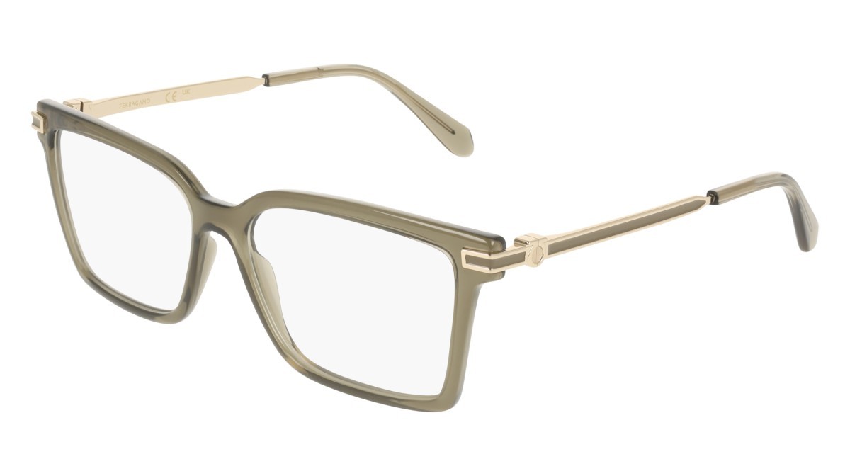 Eyeglasses Salvatore Ferragamo SF3039 (320) color transparent khaki shape rectangle 