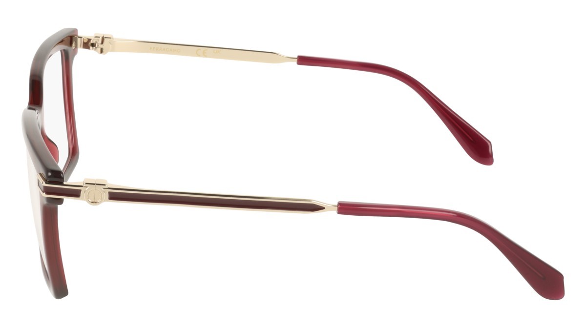 Eyeglasses Salvatore Ferragamo SF3039 (612) color transparent burgundy shape rectangle 