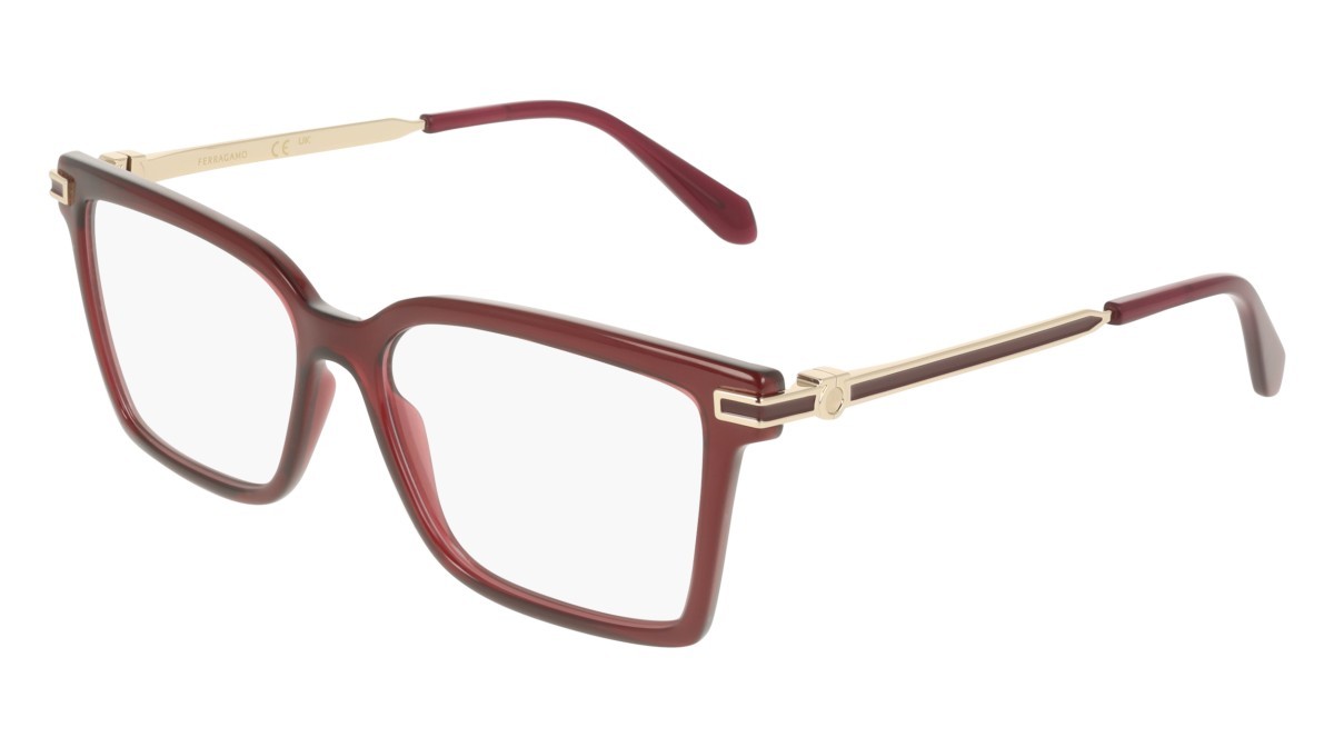 Eyeglasses Salvatore Ferragamo SF3039 (612) color transparent burgundy shape rectangle 