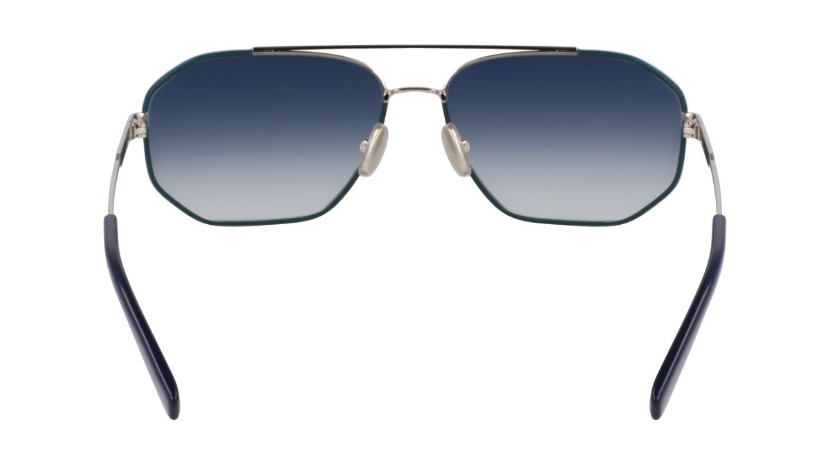Sonnenbrillen Salvatore Ferragamo SF303SLN (046) farbe silver/octane blue form navigator gläser gradient blue