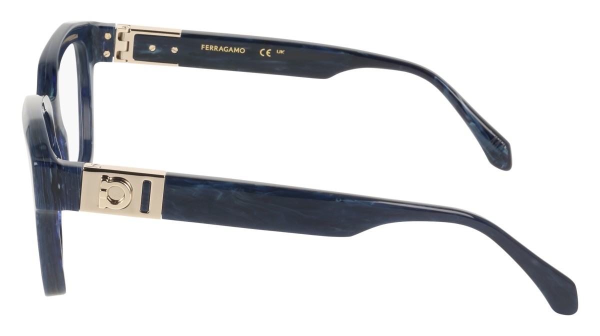 Eyeglasses Salvatore Ferragamo SF3040 (413) color blue horn shape rectangle 