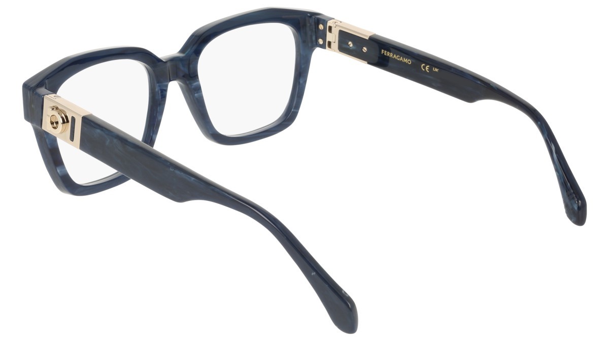 Eyeglasses Salvatore Ferragamo SF3040 (413) color blue horn shape rectangle 