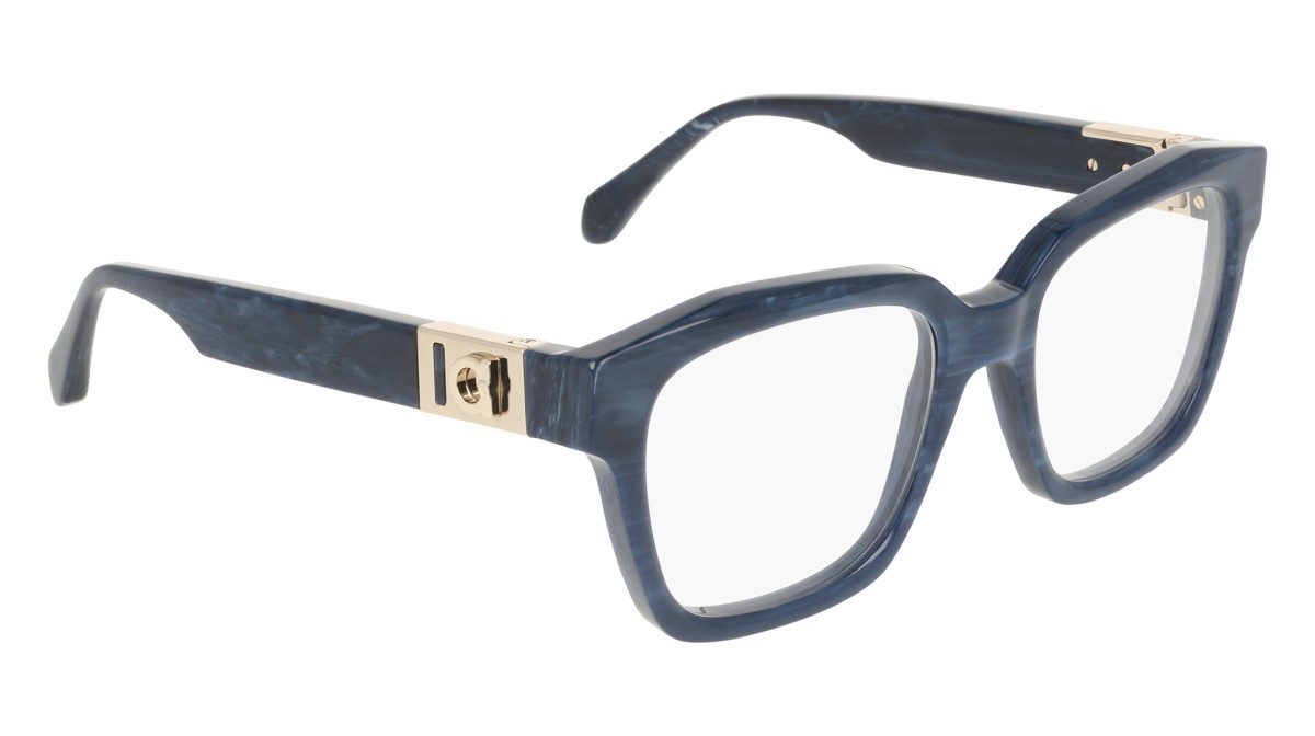 Eyeglasses Salvatore Ferragamo SF3040 (413) color blue horn shape rectangle 