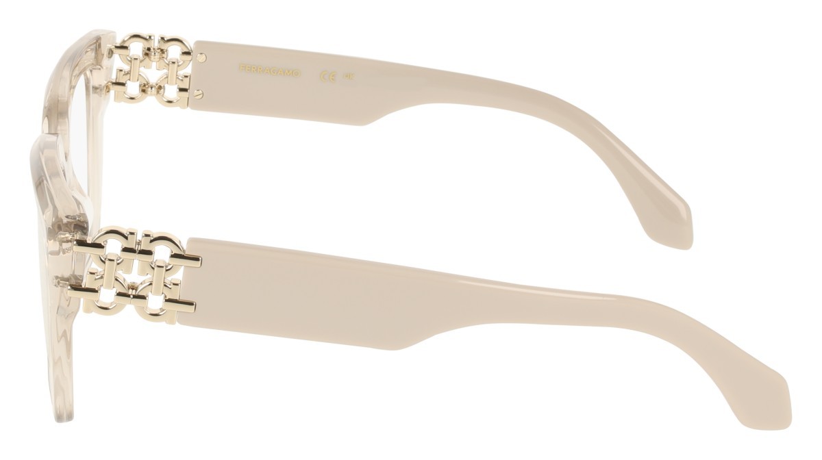 Eyeglasses Salvatore Ferragamo SF3041E (259) color transparent beige shape rectangle 